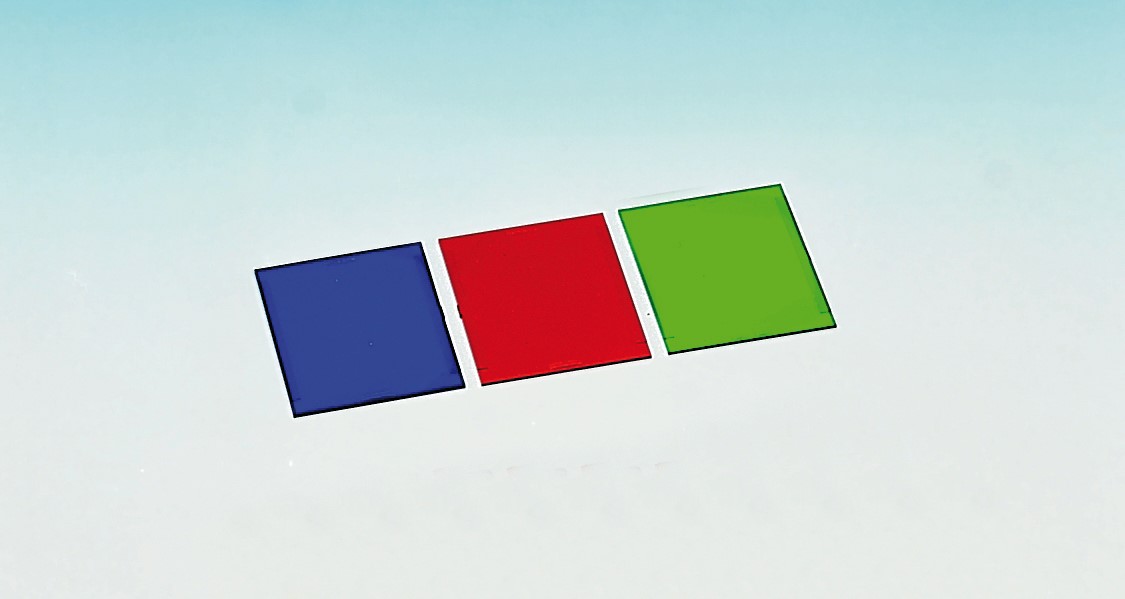 Colour filter set, additive (red, blue, green)