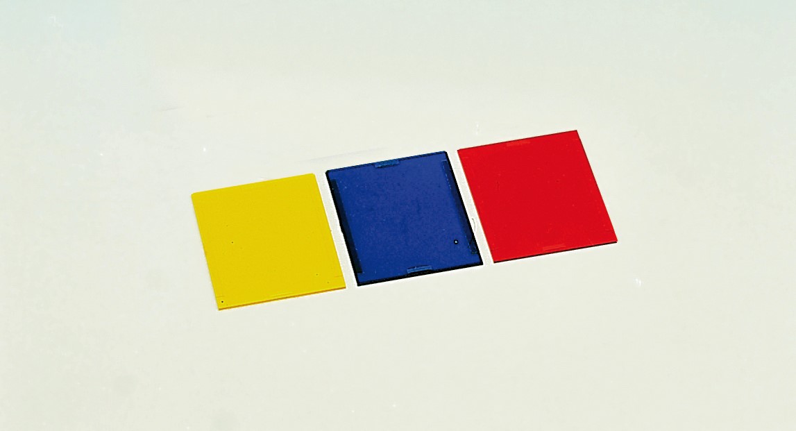 Colour filter set, subtractive (yellow, magenta, cyan)