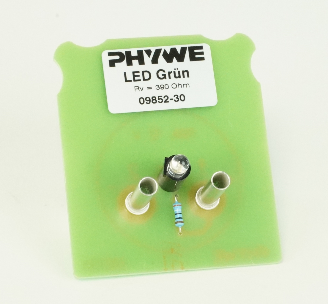 LED - green, with series resistor and 4 mm plugs