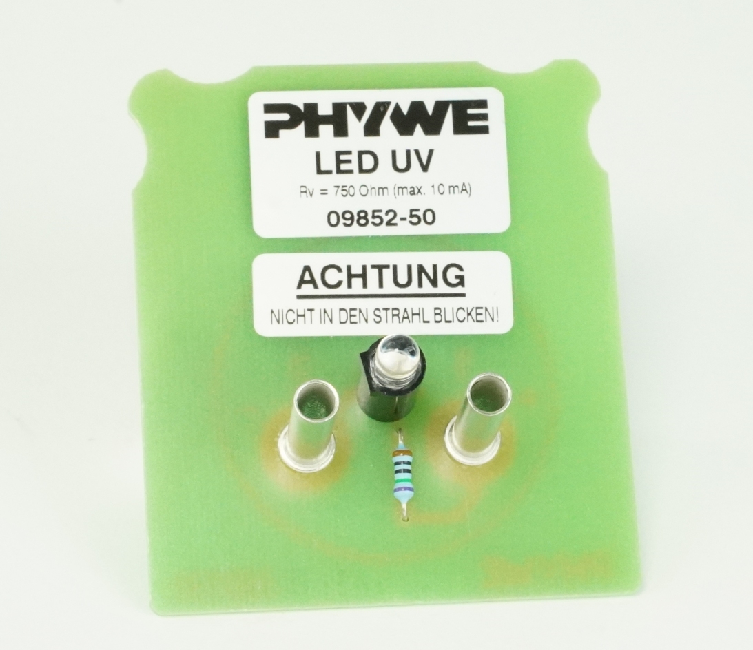 LED - UV, with series resistor and 4 mm plugs