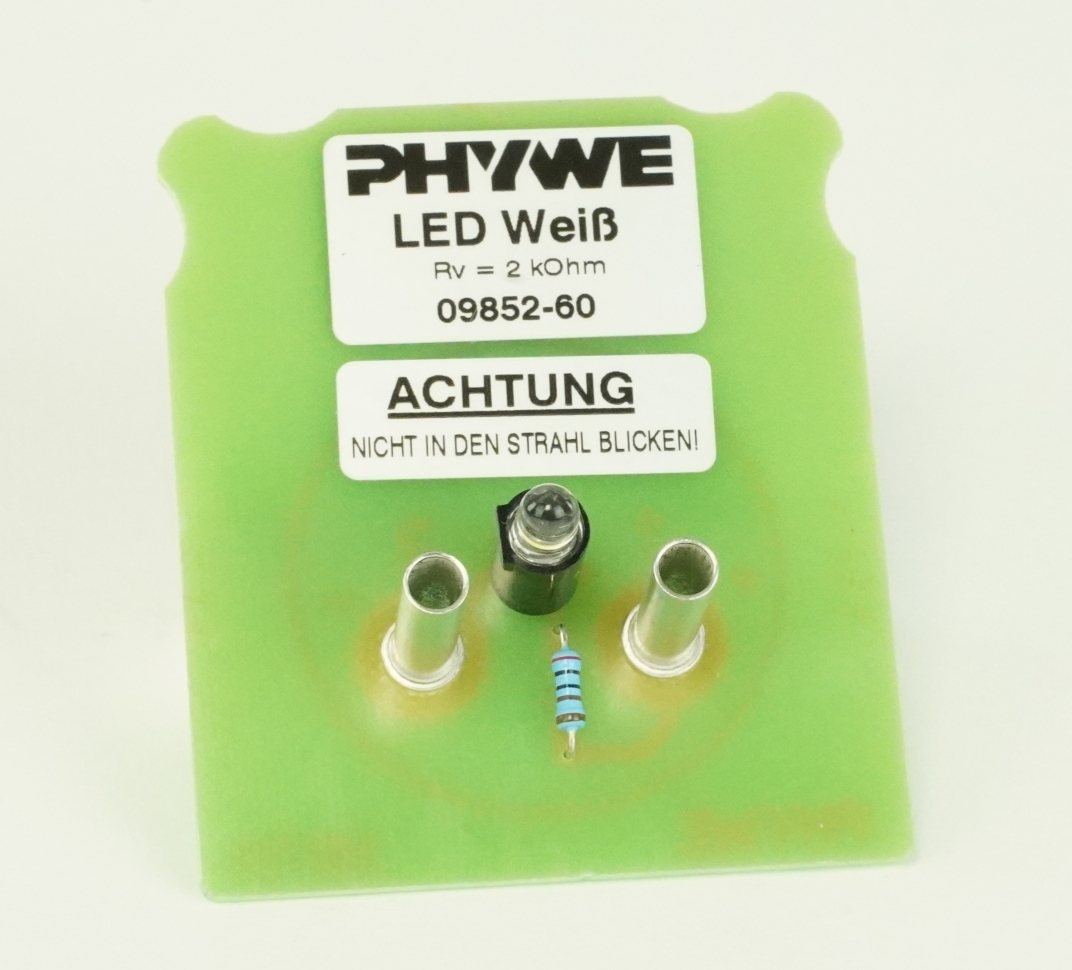 LED - white, with series resistor and 4 mm plugs