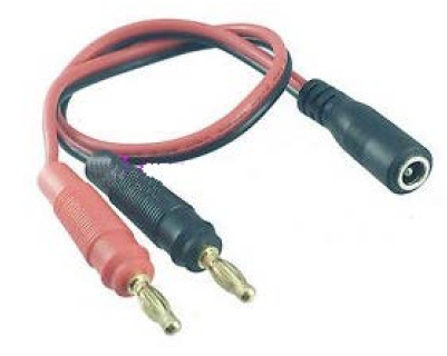 Adapter cable, DC-socket 2.1mm to 2x4mm plug, 5A