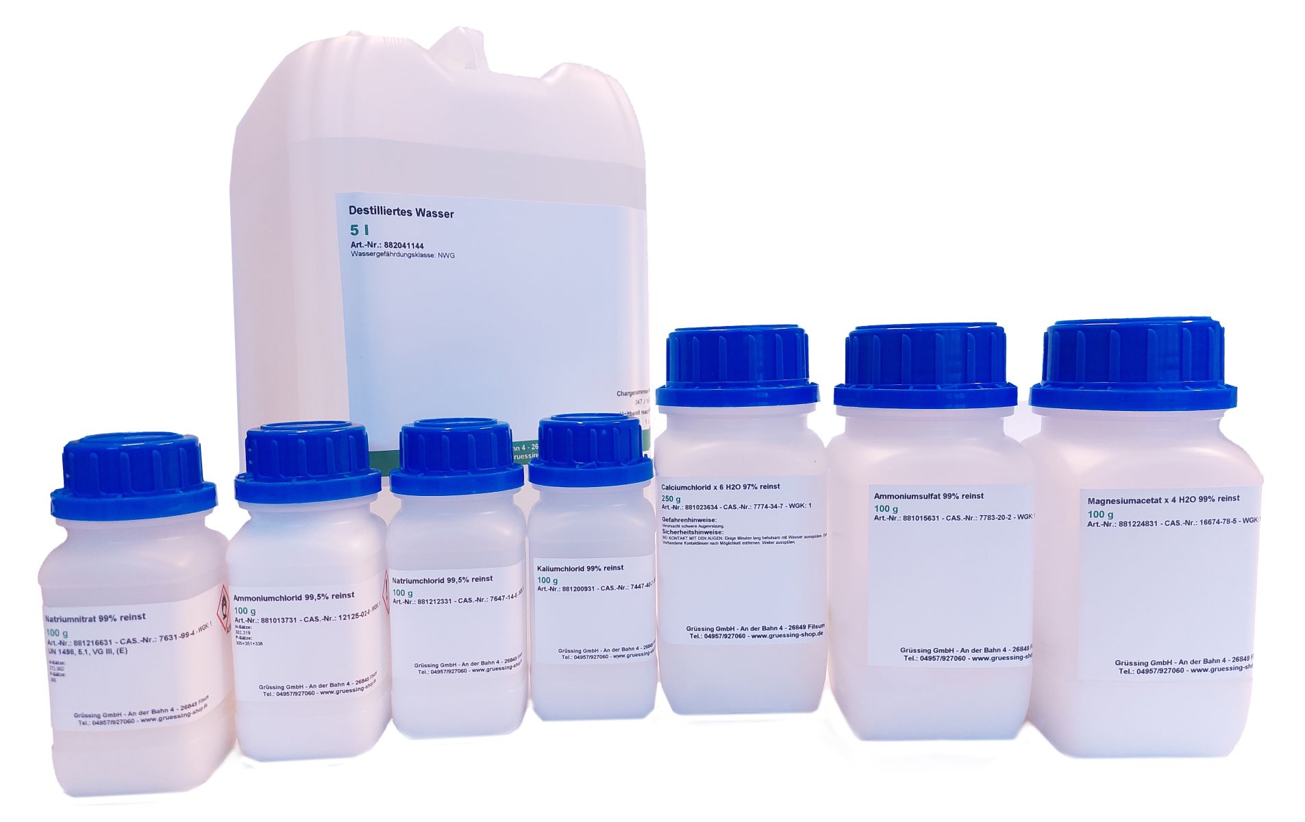 Chemicals set for digital extension set ion measurement