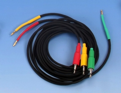 Shielded leads for electrophysiology, color-coded, 3/pkg