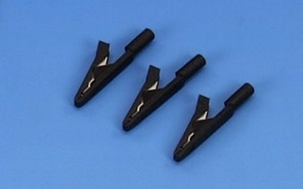 Crocodile clips for disposable electrodes, 3/pkg