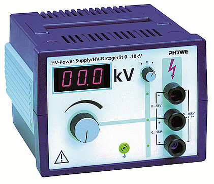 PHYWE High voltage power supply with digital display, 10 kV DC: 0... ± 10 kV, 2 mA
