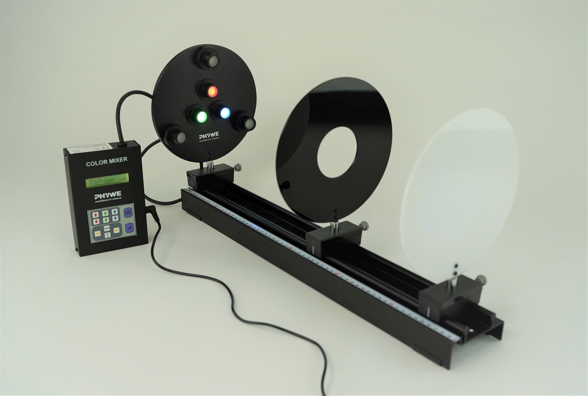 LED lamp for colour mixing incl. controller