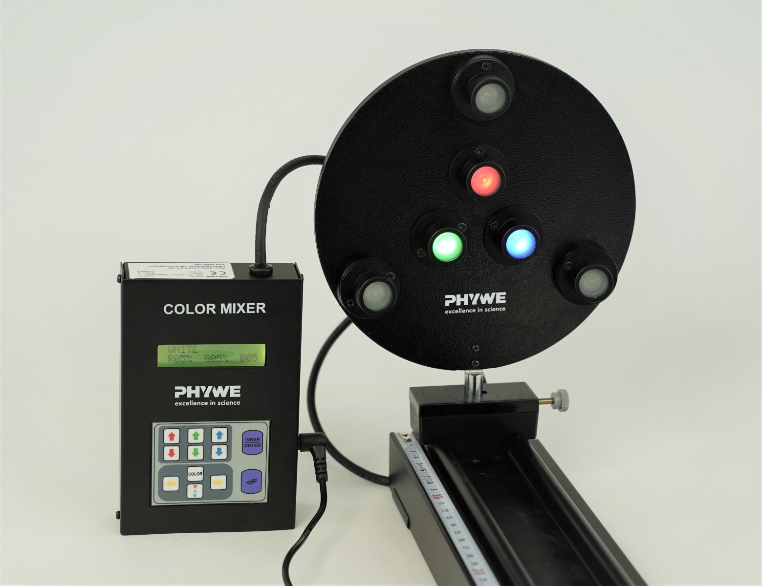 LED lamp for colour mixing incl. controller