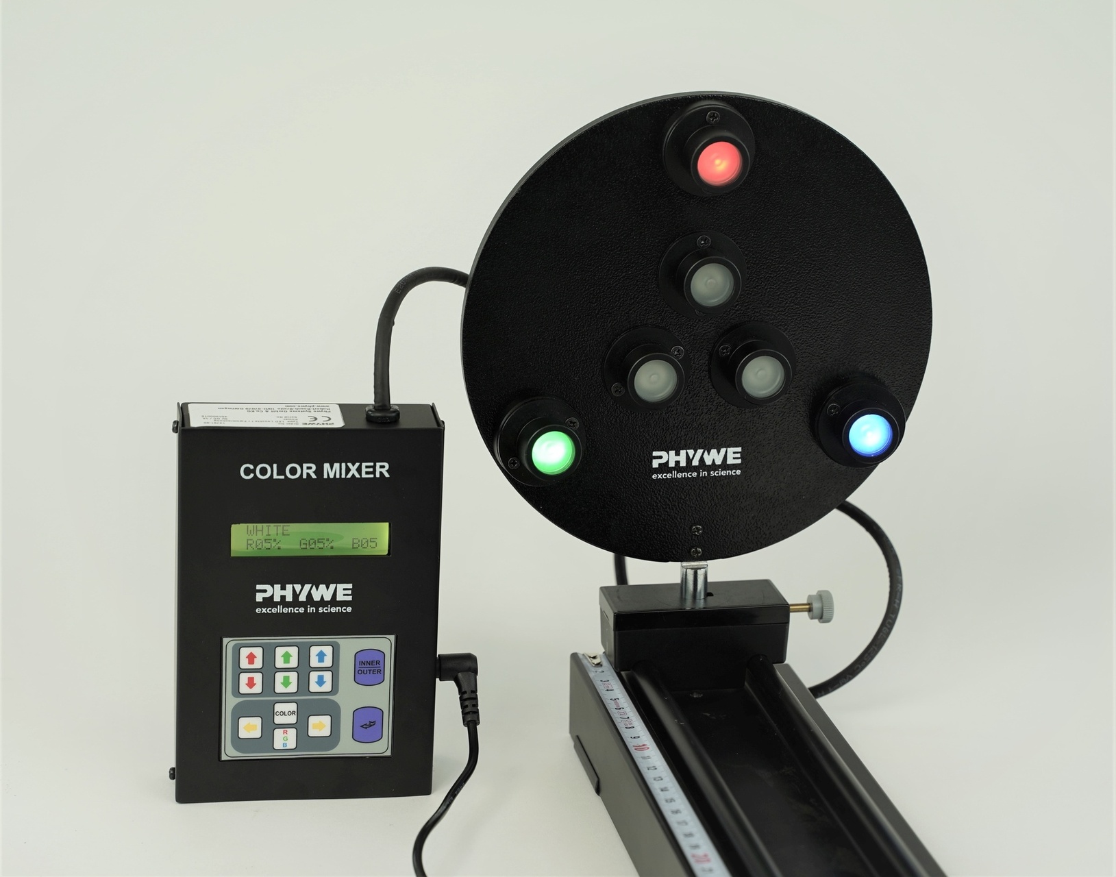 LED lamp for colour mixing incl. controller