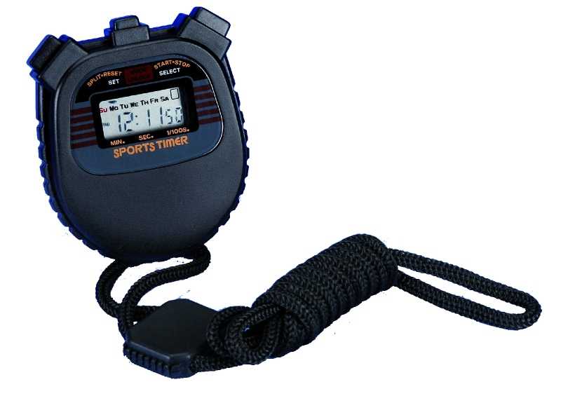 Digital stopwatch, 24 h, 1/100 s and 1 s