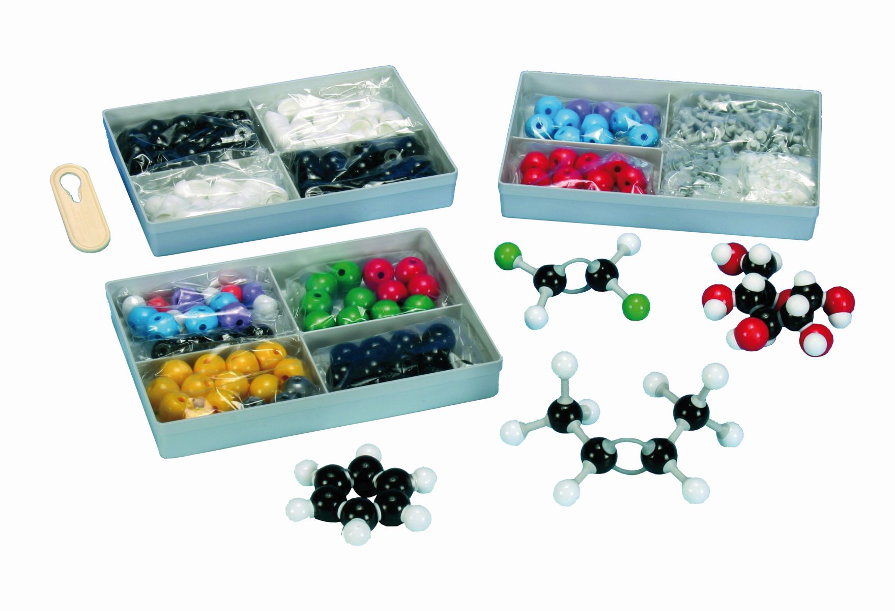 Student molecular model construction kit, stereochemistry