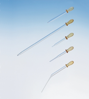 Pipettes with rubber cap, various sizes