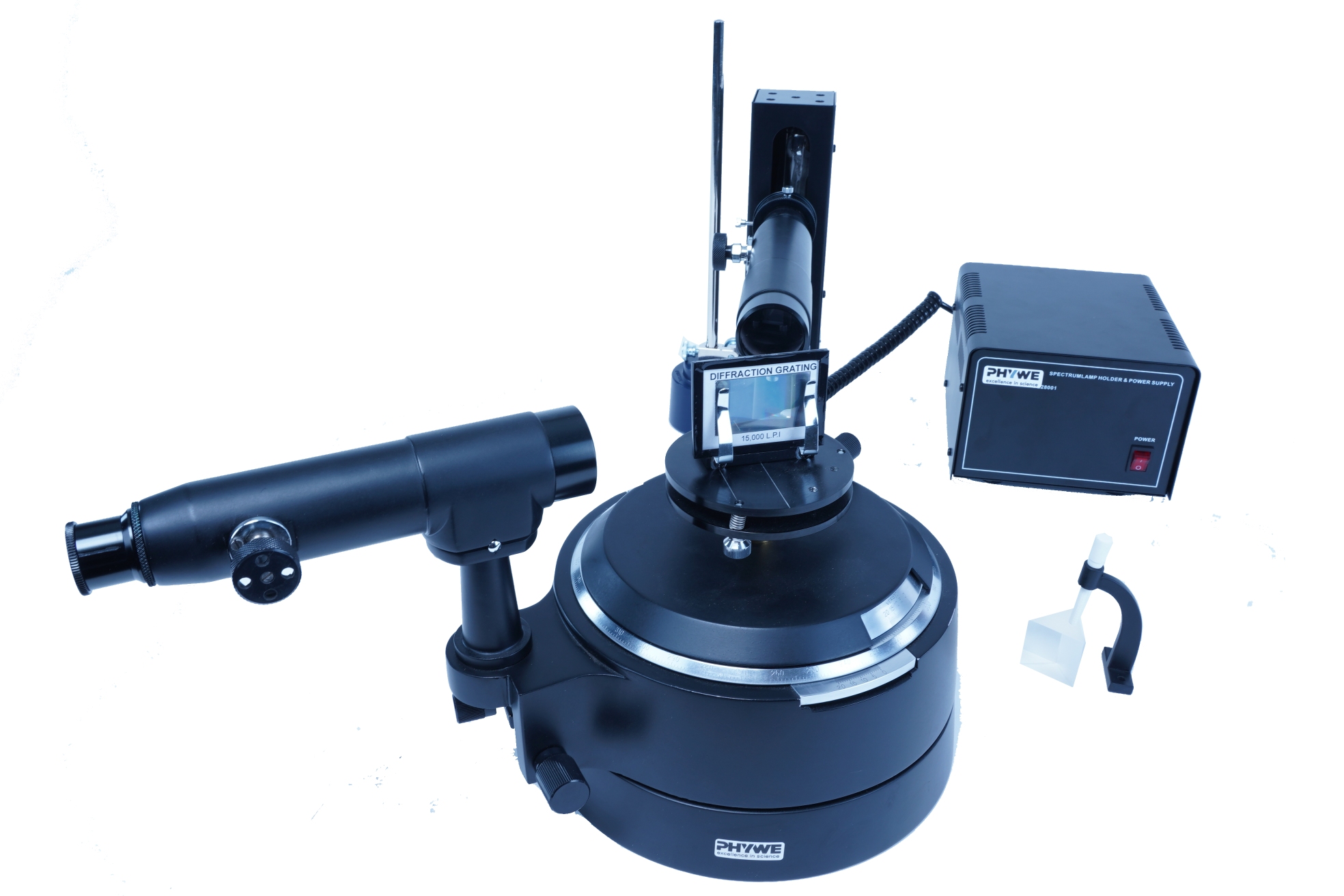 Index of refraction, dispersion, and resolving power of a prism spectroscope