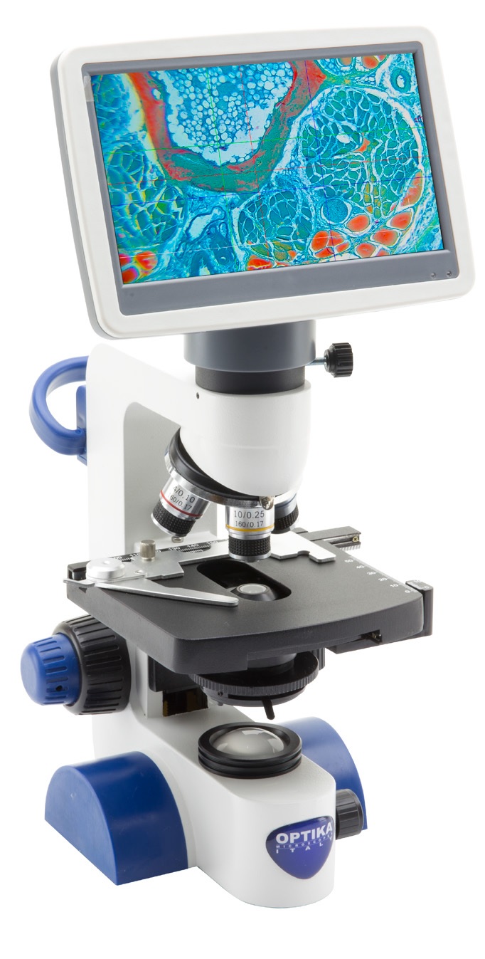 OPTIKA Monocular screen microscope B-62V, 400x, mechanical stage