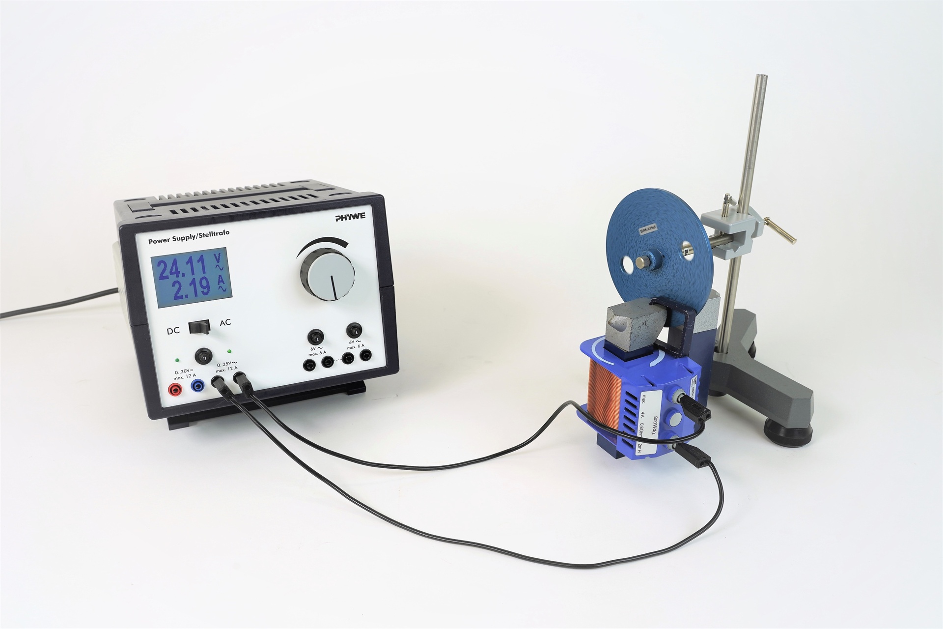 Rotational movement due to eddy currents (DEMO) principle of the alternating current meter