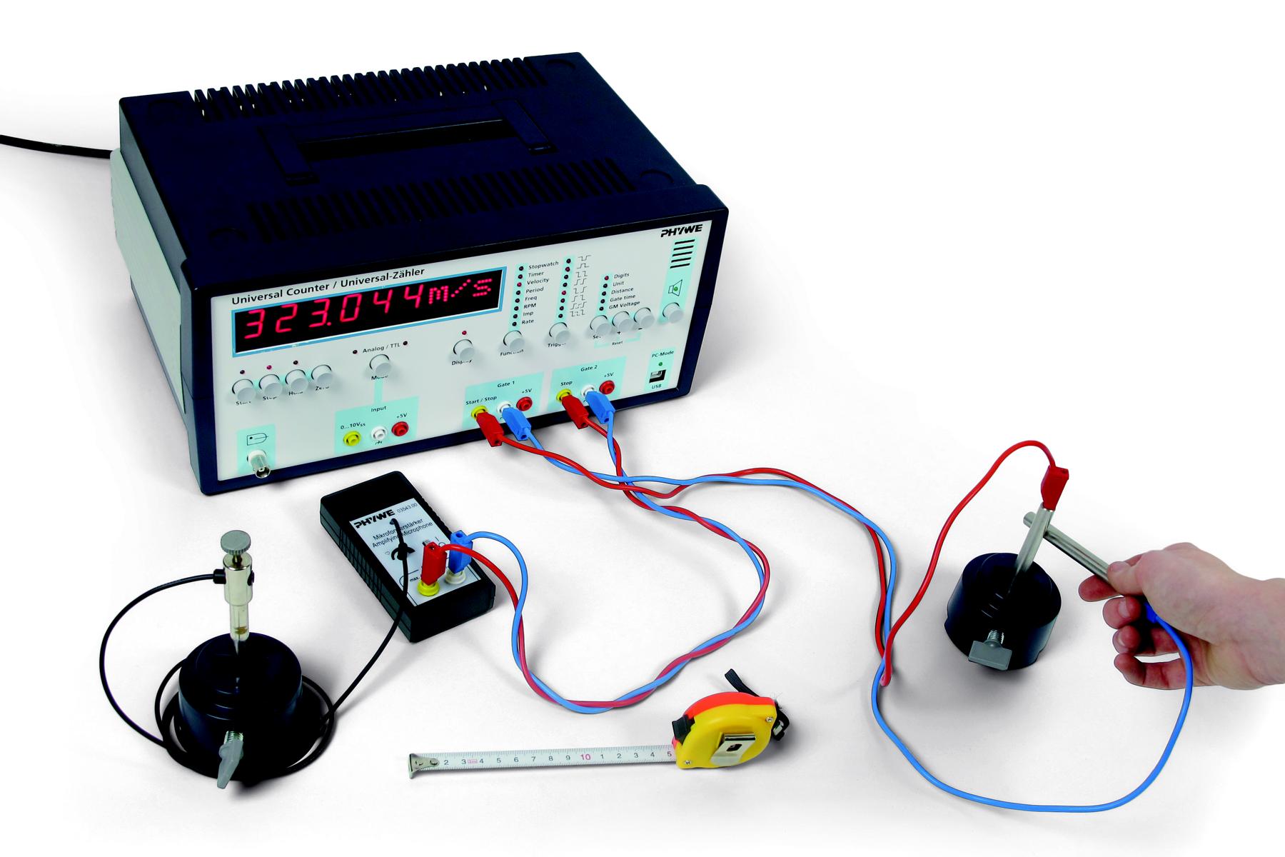 Velocity of sound in air with Universal Counter